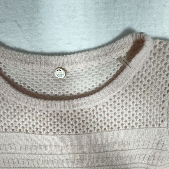 Margaret O’Leary 100% Cashmere Sweater Blush Bell Sleeve size Large - Picture 2 of 8